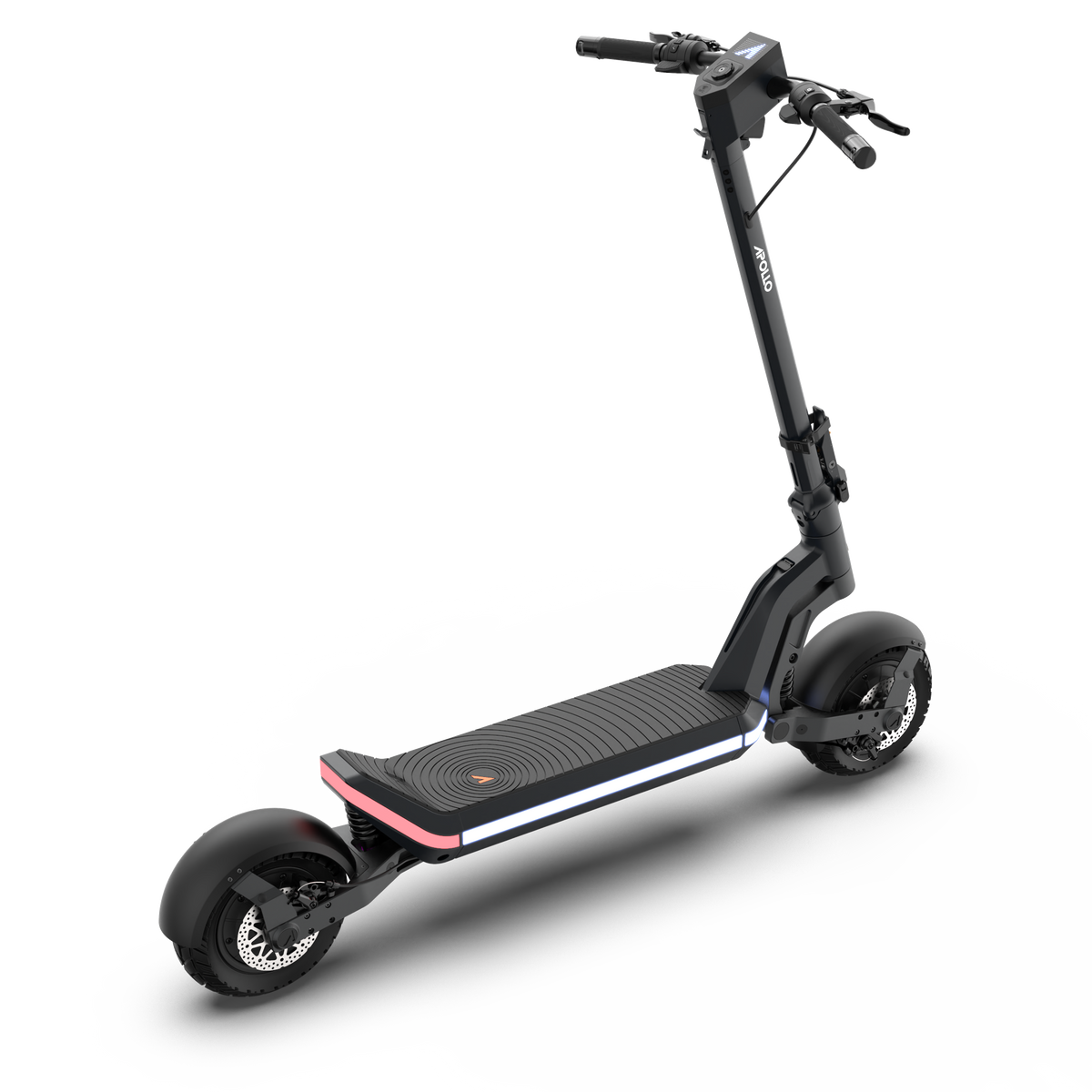 Black electric scooter on a white background