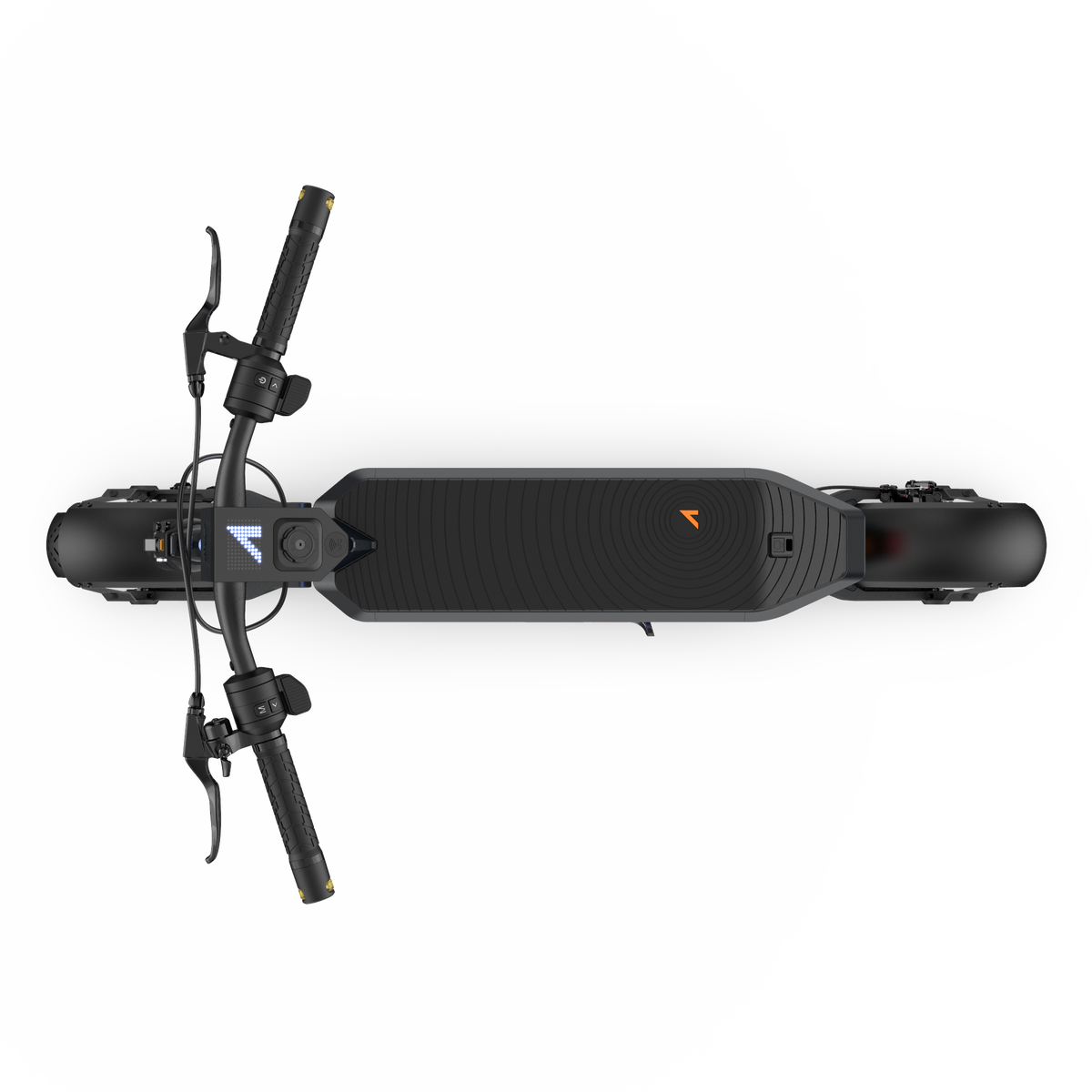 The top view of the entire Apollo Phantom 2.0 (52V) e-scooter built for performance.